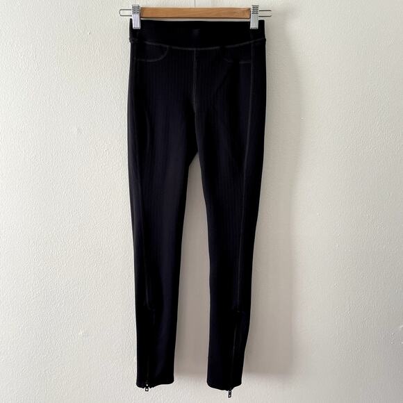 Rag & Bone Pants Womens Small Black Lawson Front Ankle Zip Leggings Classic - Picture 1 of 9